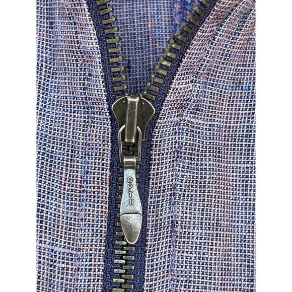 Flax By Jeanne Engelhart 100% Linen Textured Full Zip Up size small - Picture 5 of 7